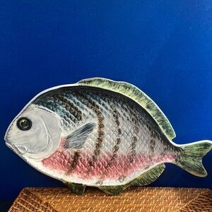 New PENNSBURY POTTERY LARGE Fish Serving Dish Rare #1099 Signed 10” x 16.75”